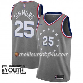 Maillot Basket Enfant Philadelphia 76ers Ben Simmons 25 2018-19 Nike City Edition Gris Swingman